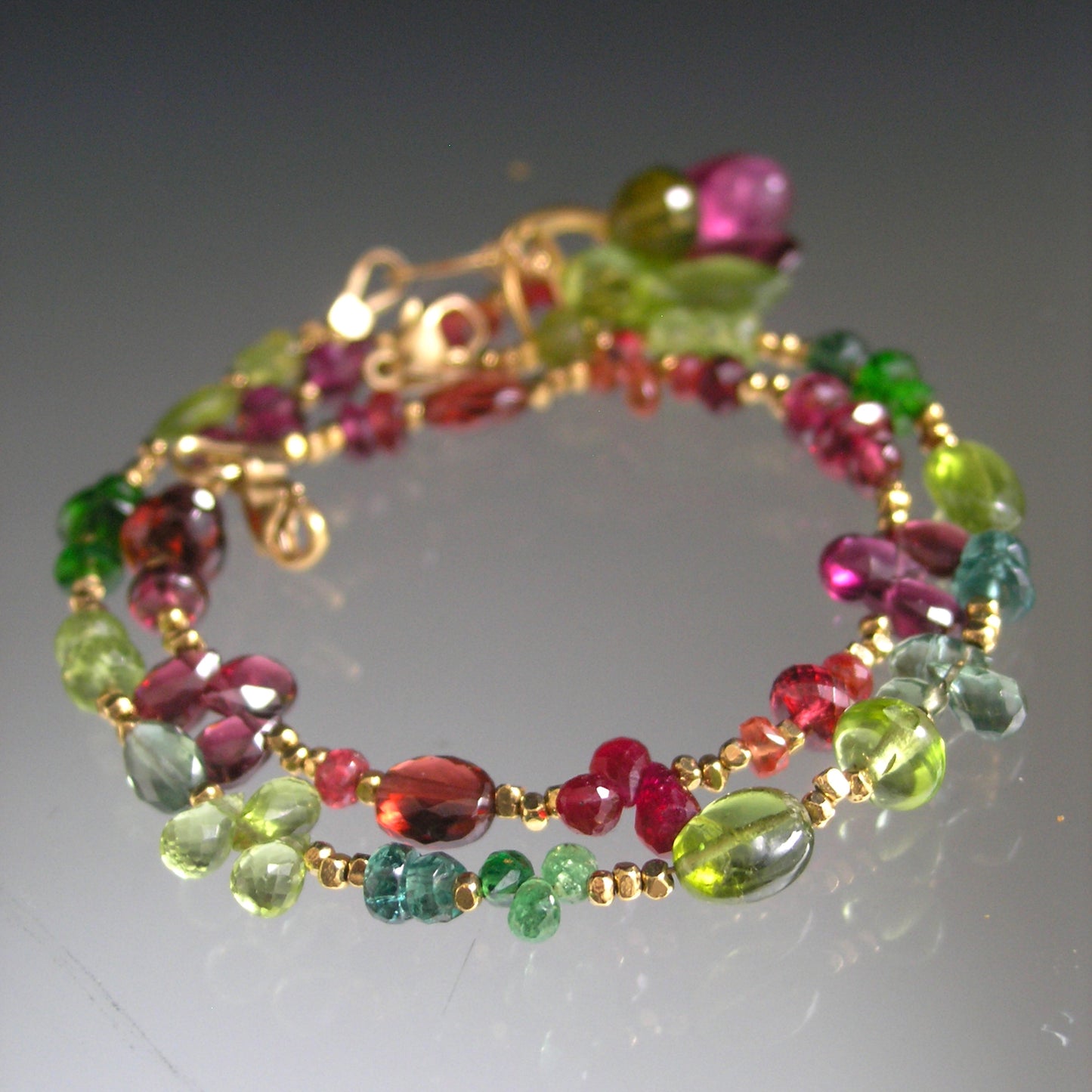 Green Gemstone Vermeil Bracelet
