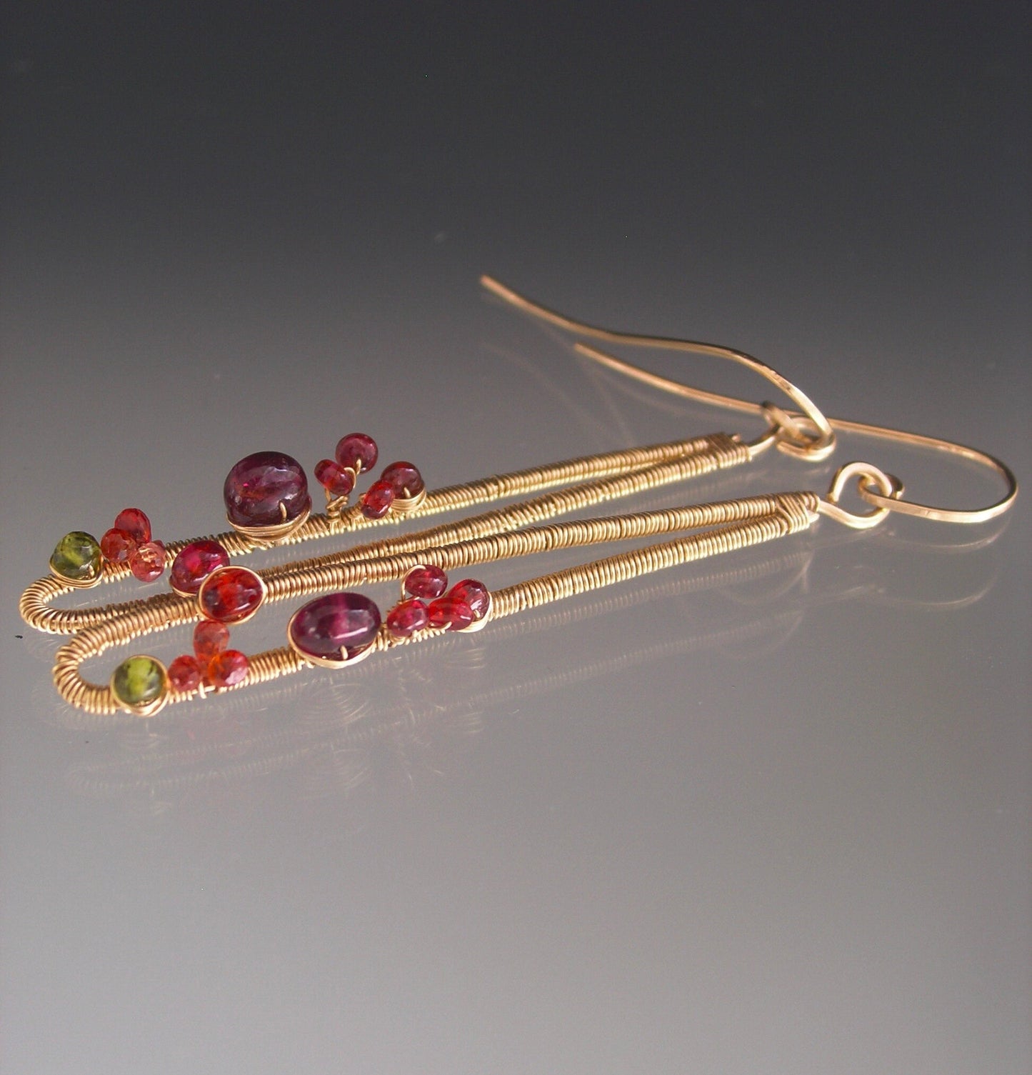 Cherry & Berry Gemstone 14k Gold Filled Earrings
