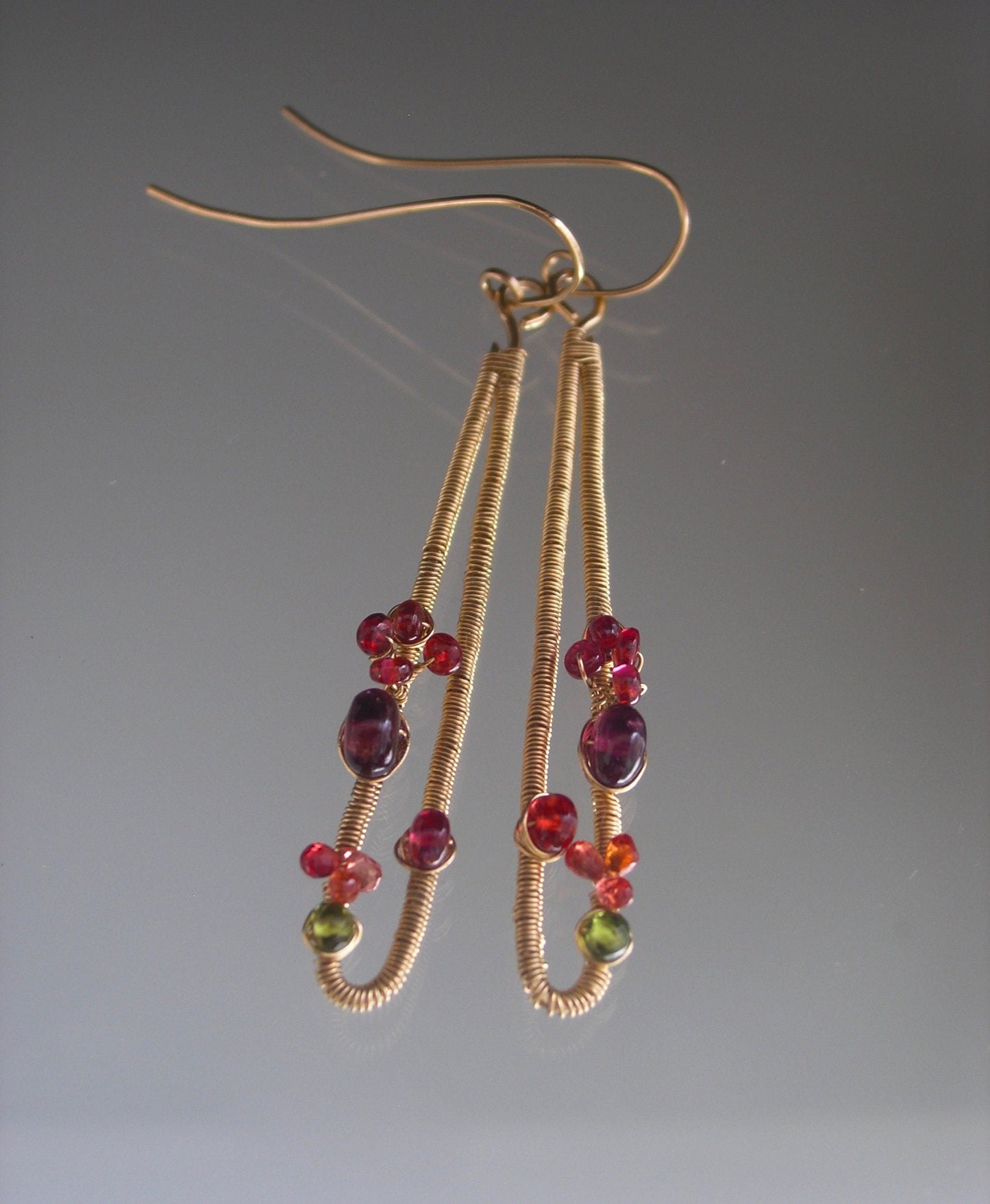 Cherry & Berry Gemstone 14k Gold Filled Earrings