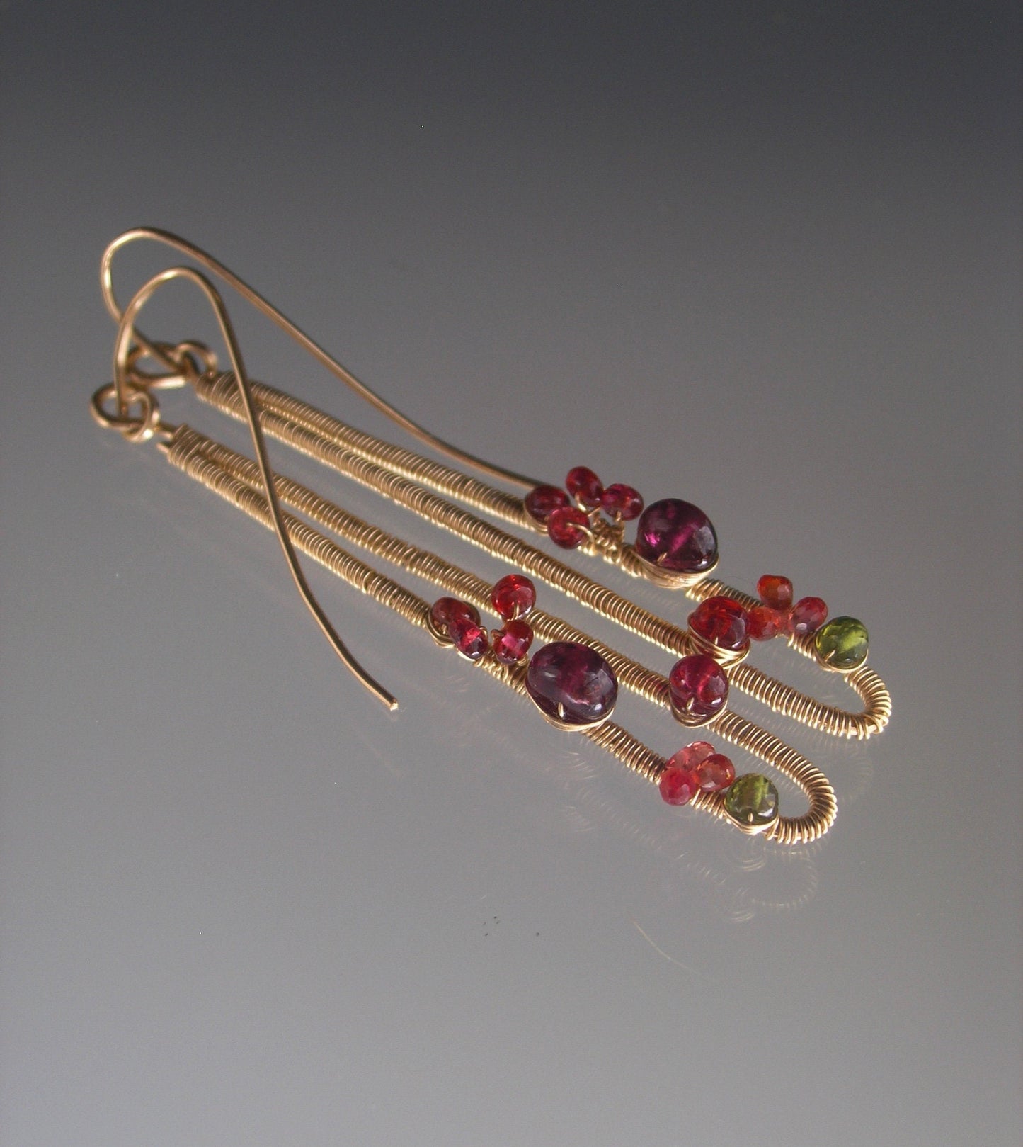 Cherry & Berry Gemstone 14k Gold Filled Earrings