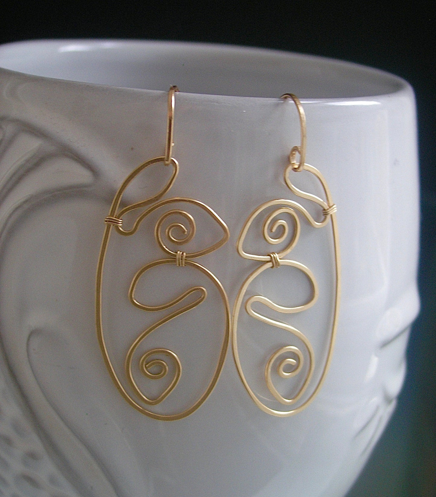 Organic Oval 14k Gold Filled Earrings