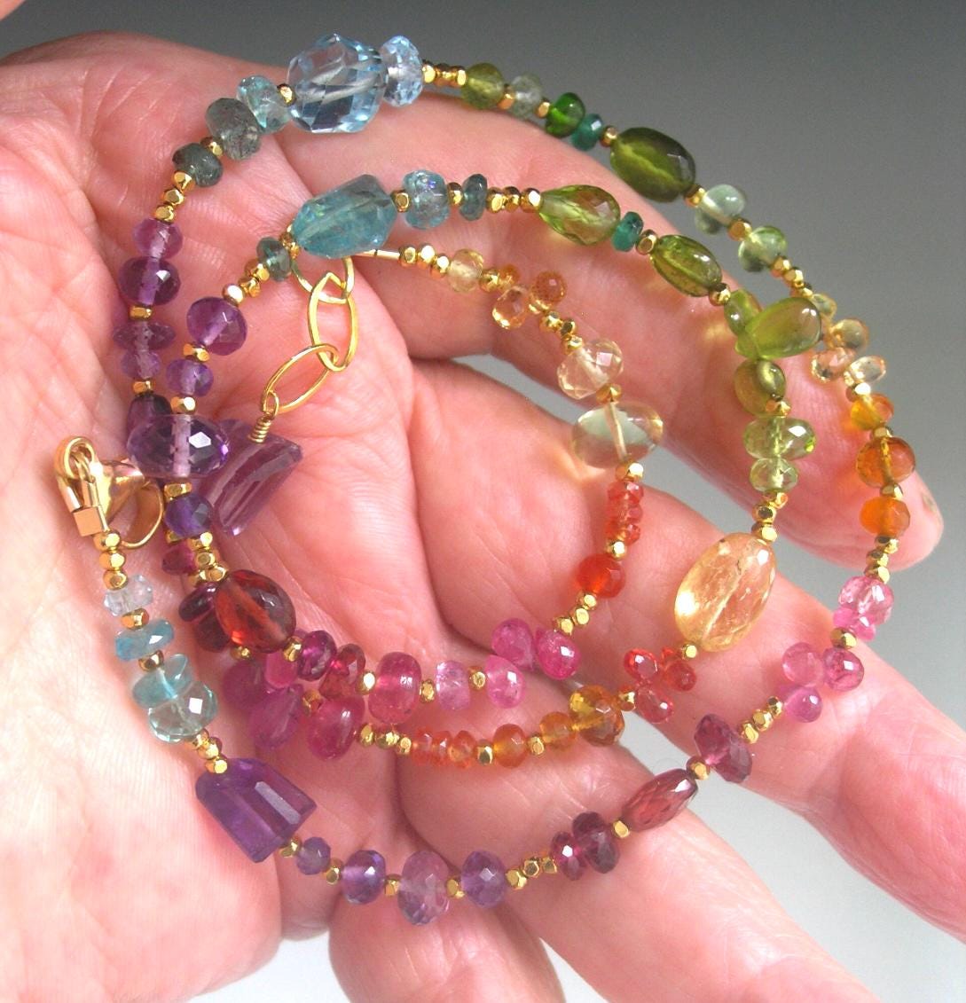 Colorful Gemstone Vermeil Necklace