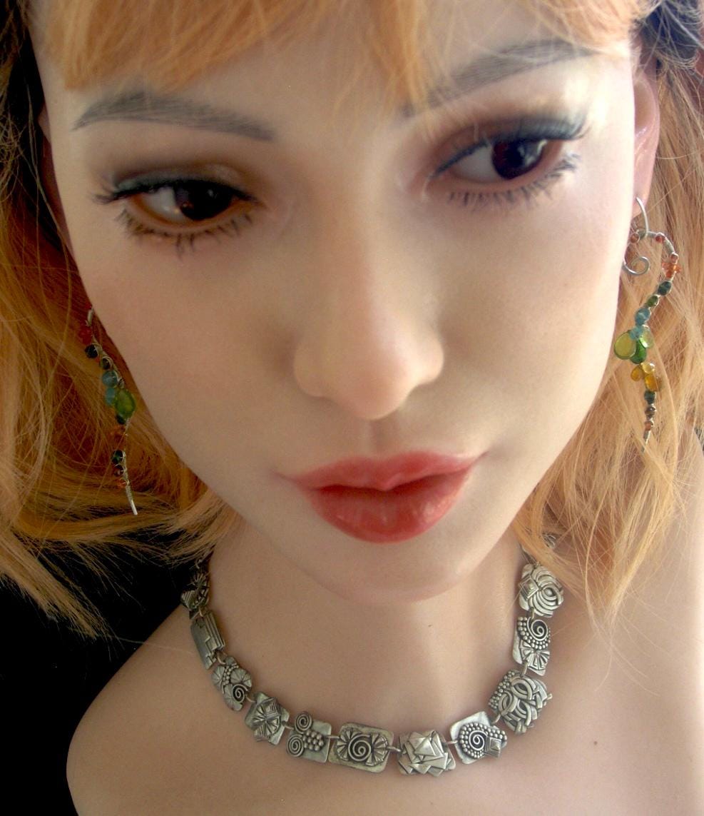 Curvy Gemstone Earrings in Sterling Silver 3”