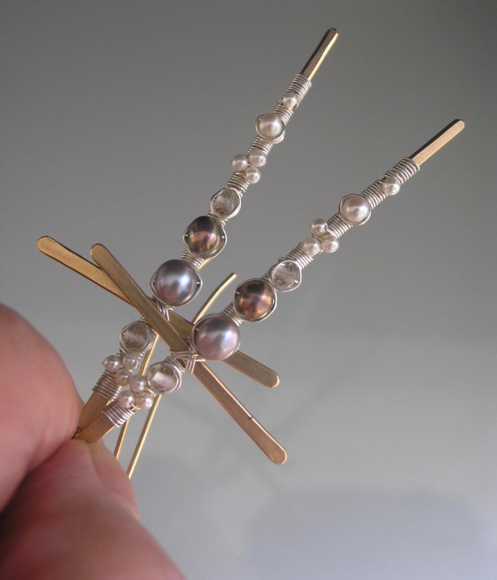 Mixed Metal Pearl Cross Earrings