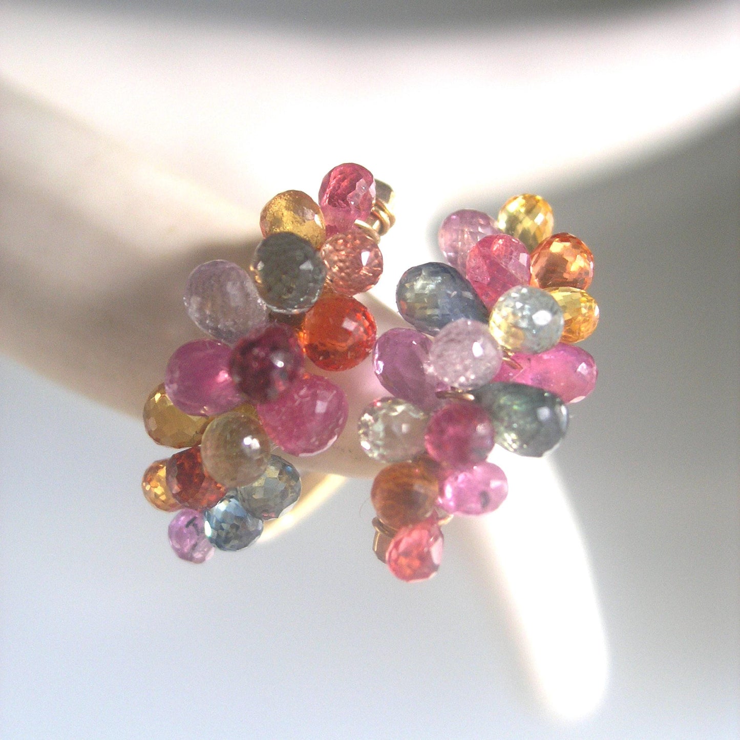 Pastel Sapphire Encrusted 14k Gold Filled Wraparound Ring Size 8
