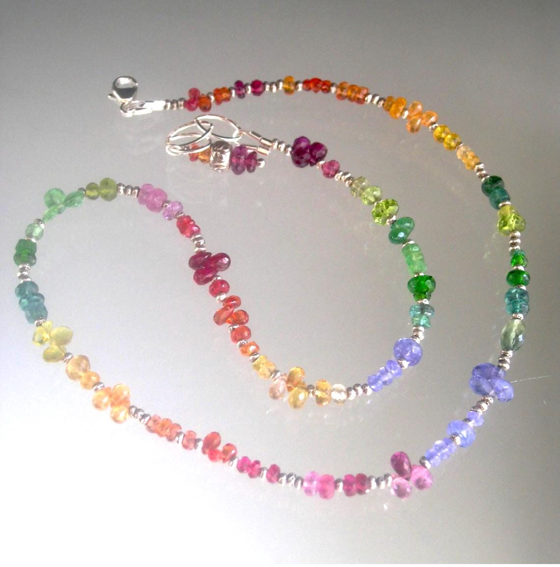 Rainbow Gemstone Sterling Silver Choker