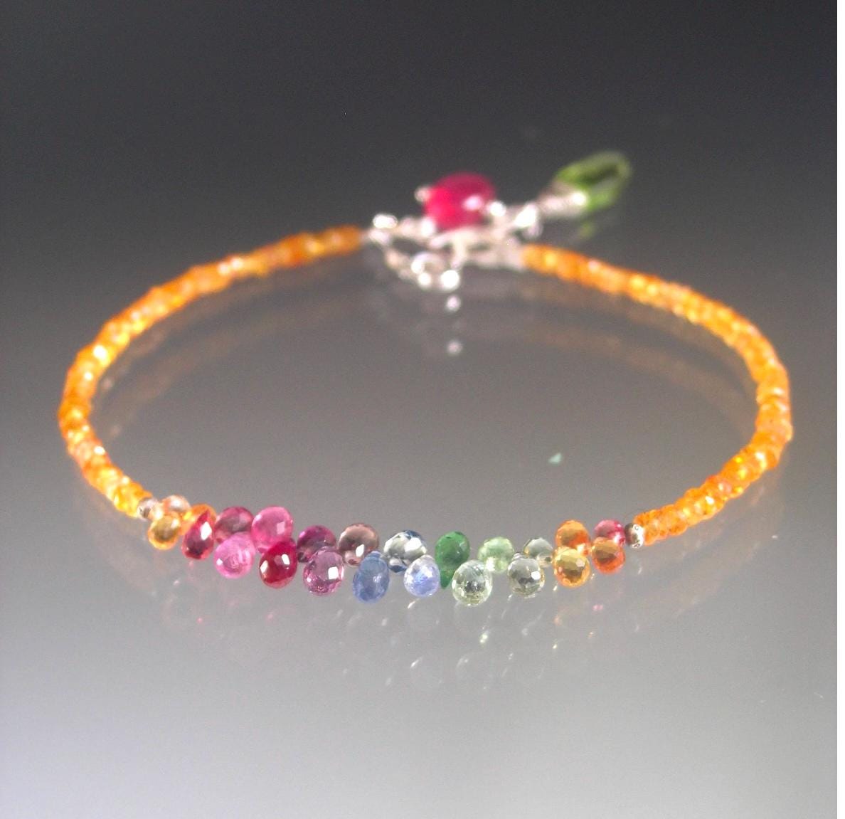 Skinny Rainbow Sapphire Bracelet