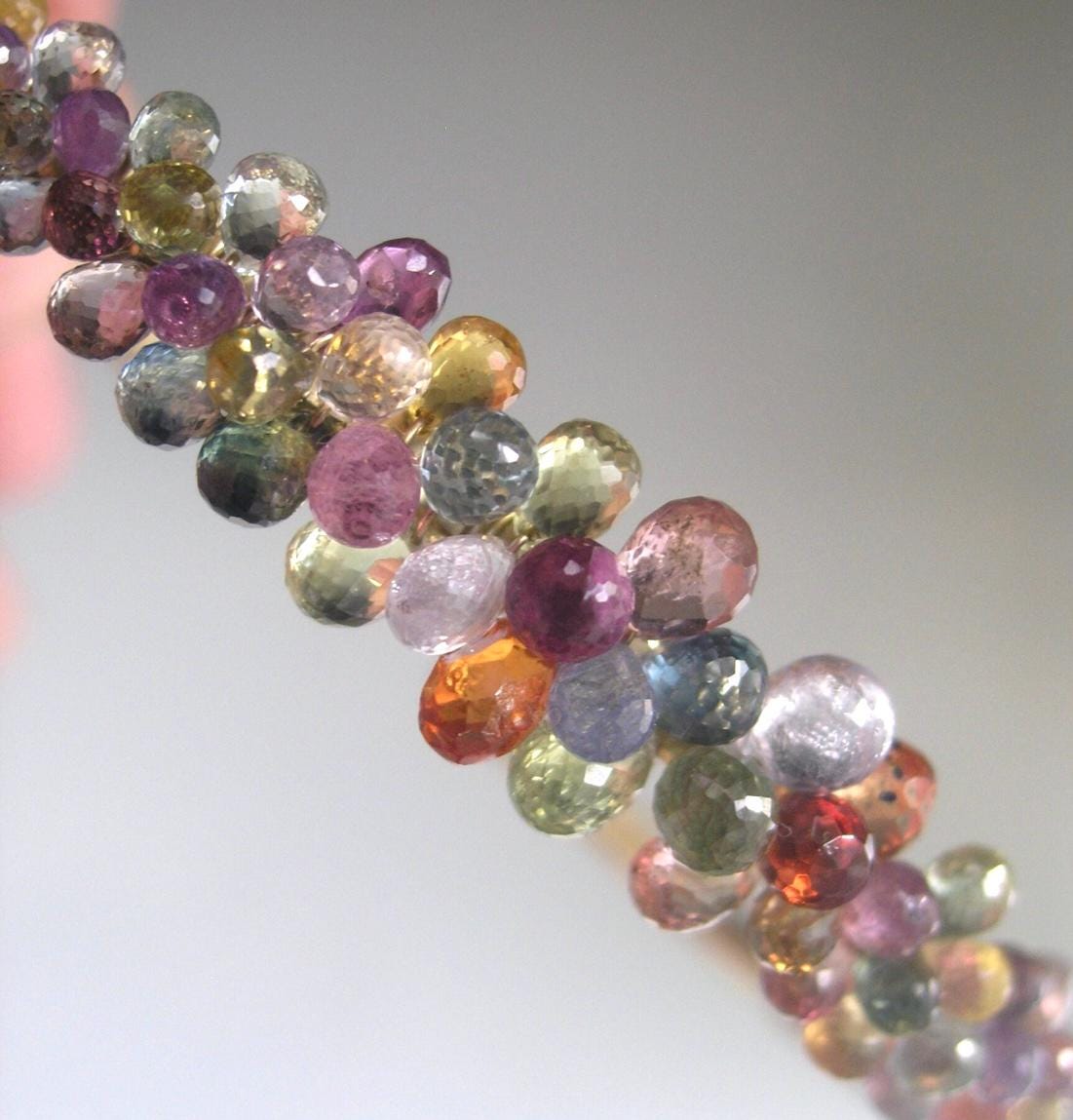Multi Sapphire Encrusted Gold Filled Cuff