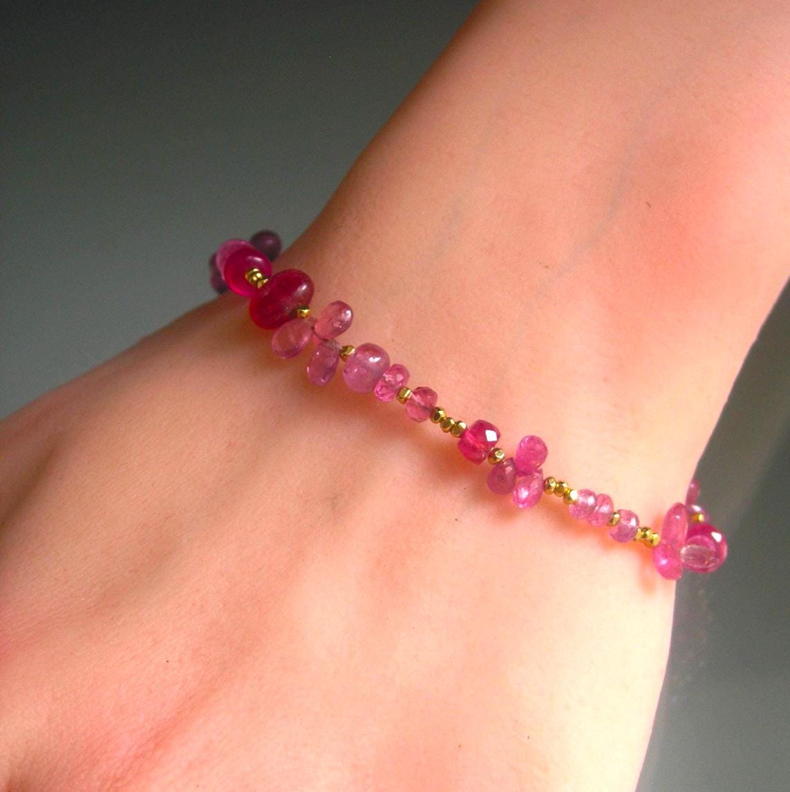 Pink Sapphire Gold Vermeil Bracelet