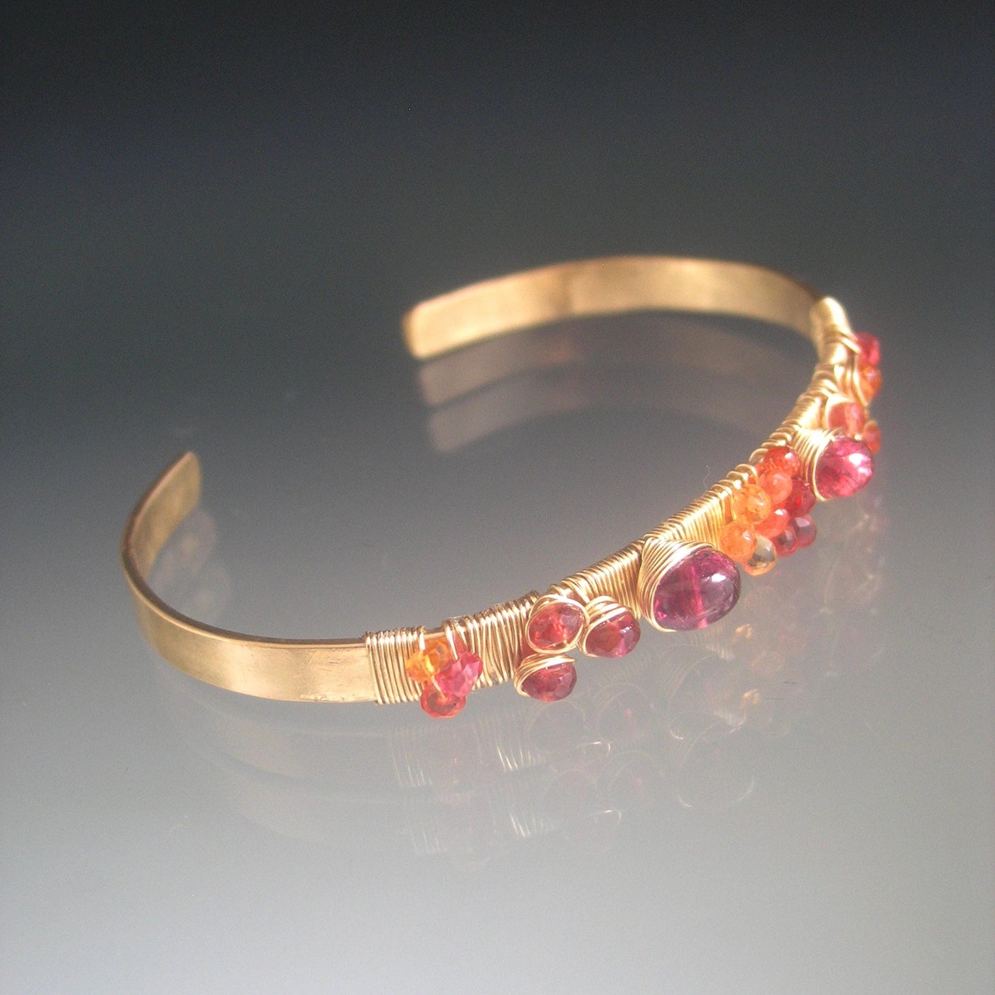 Sapphire Spinel 14k Gold Filled Cuff