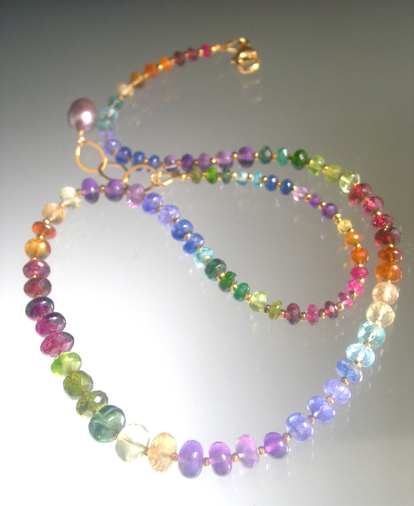 Rainbow Gemstone Vermeil Necklace