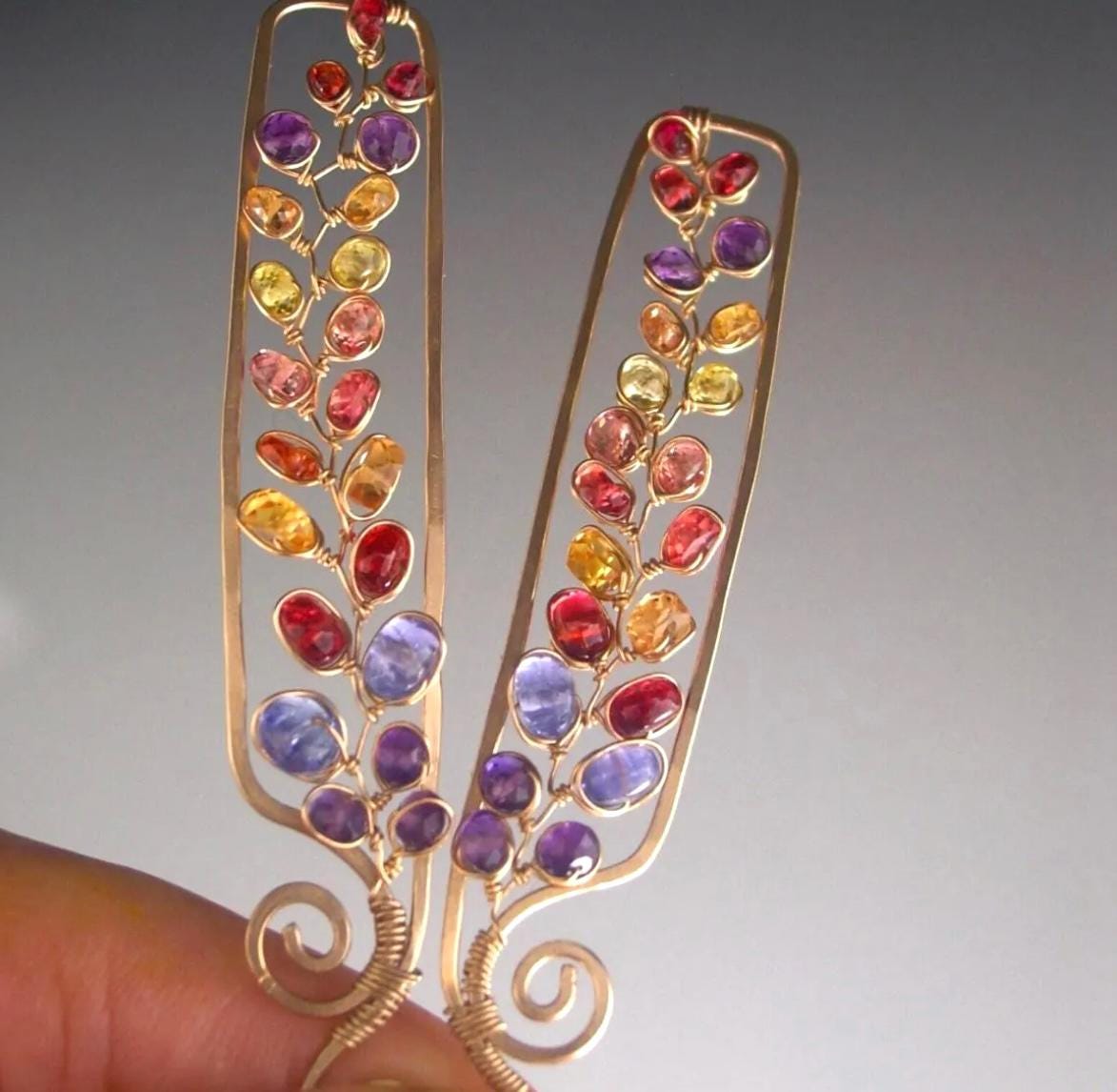 Mosaic Gemstone Earrings in 14k Gold Fill