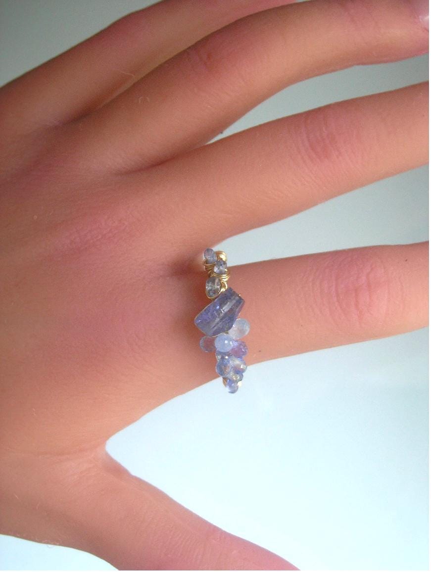 Tanzanite Sapphire Ring in 14k Gold Fill Size 10