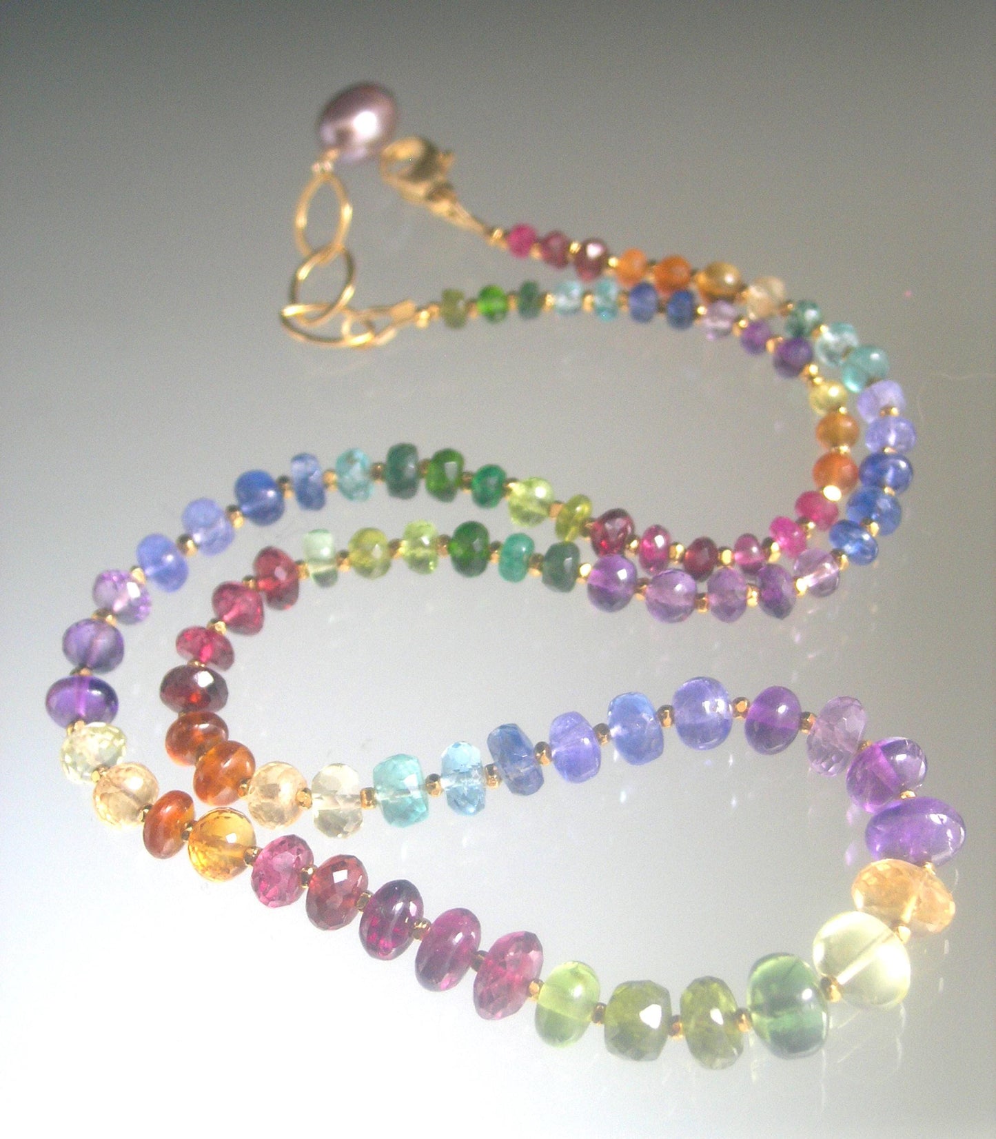 Rainbow Gemstone Vermeil Necklace