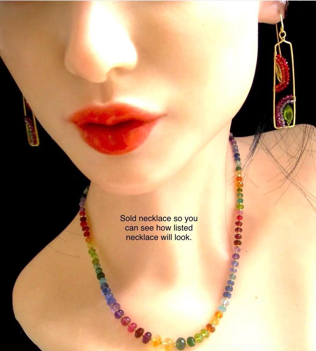 Rainbow Gemstone Vermeil Necklace