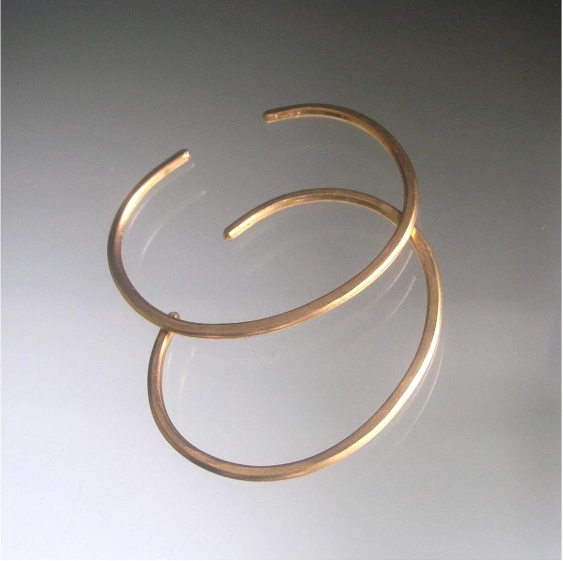 Pair of Hand Wrought 14k Gold Filled Cuff