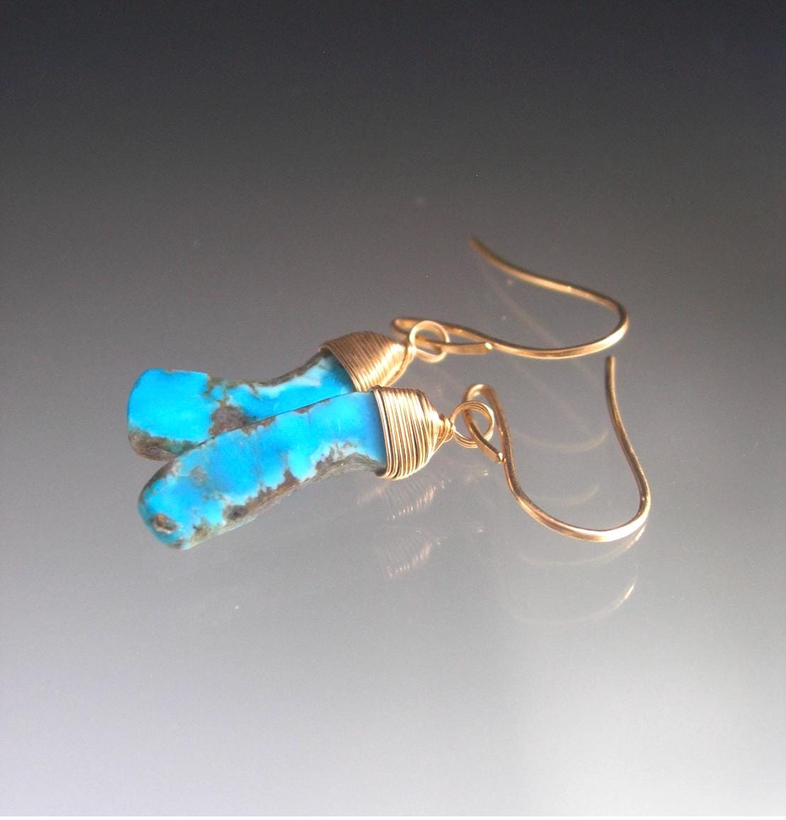 Small 14k Gold Filled Turquoise Earrings