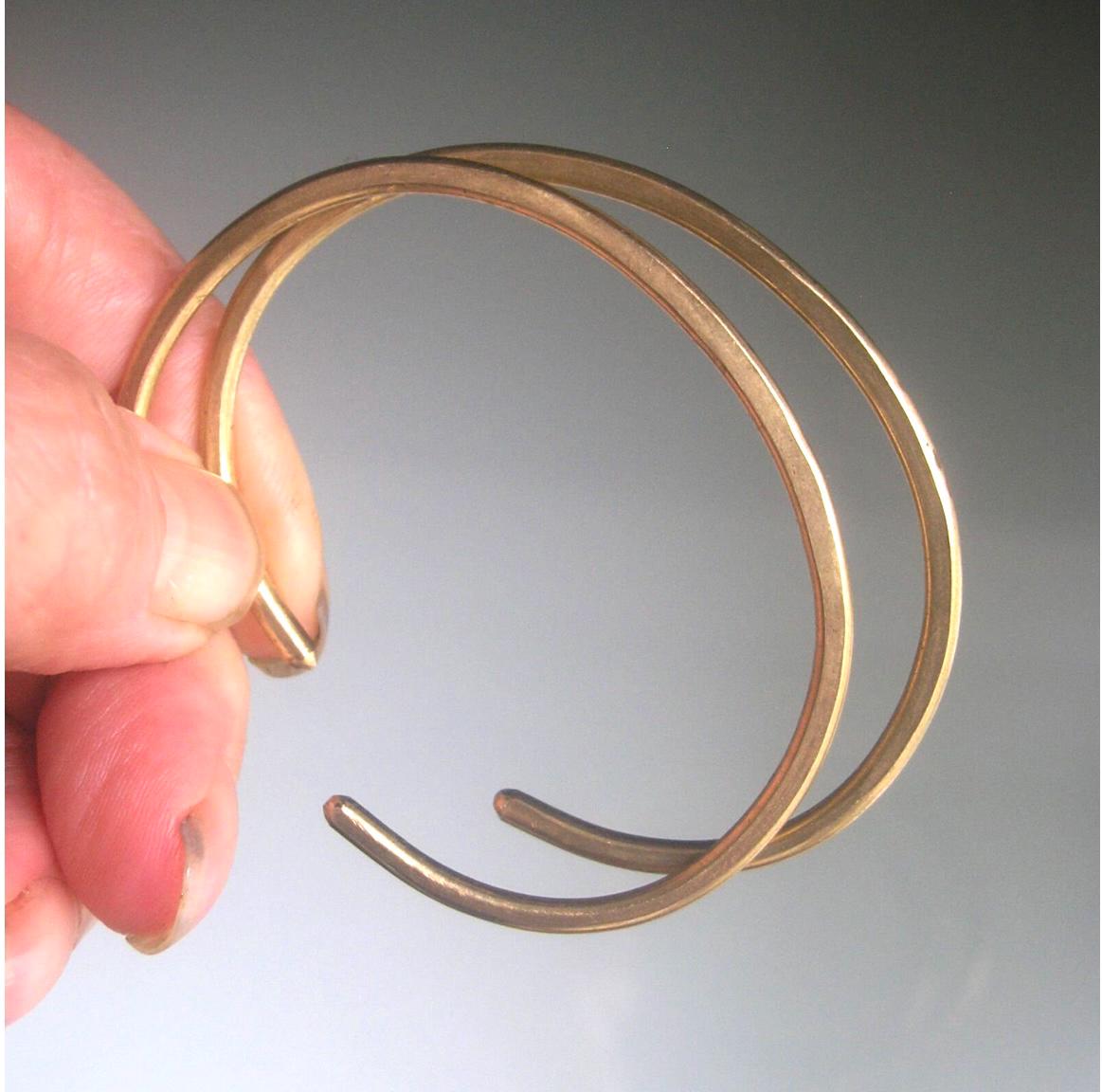 Pair of Hand Wrought 14k Gold Filled Cuff