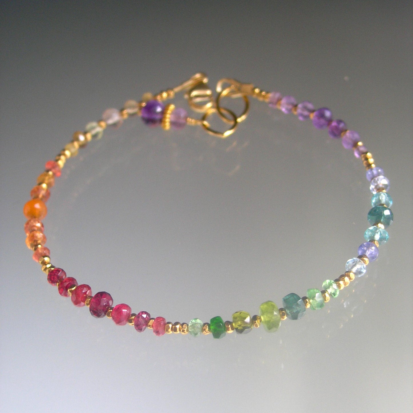 Rainbow Gemstone Beaded Bracelet