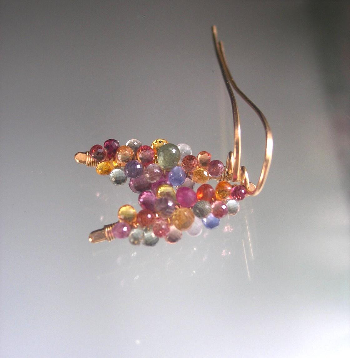 Small 14k Gold Filled Pastel Sapphire Earrings