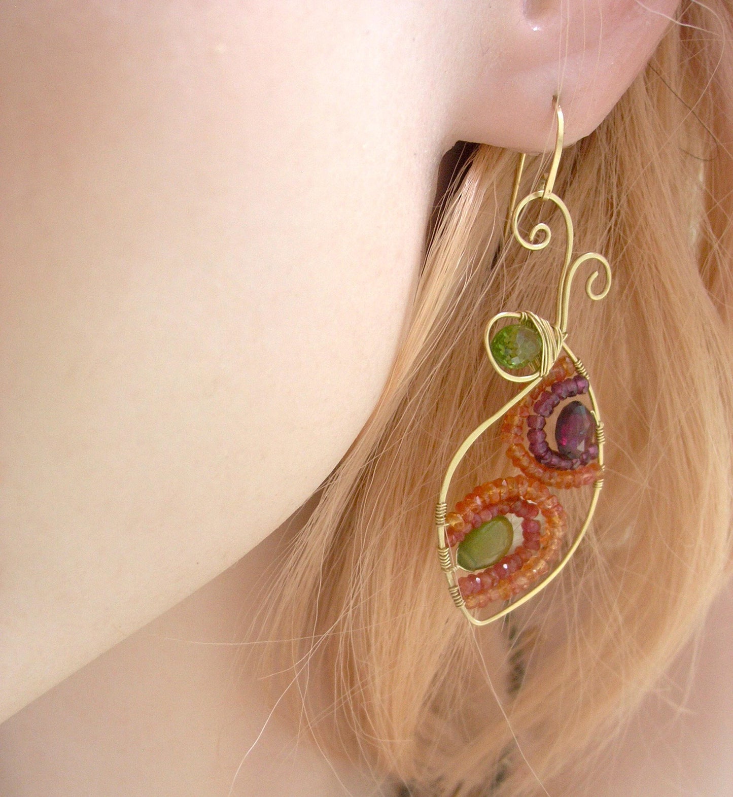 Mosaic Sapphire Sculptural Earrings