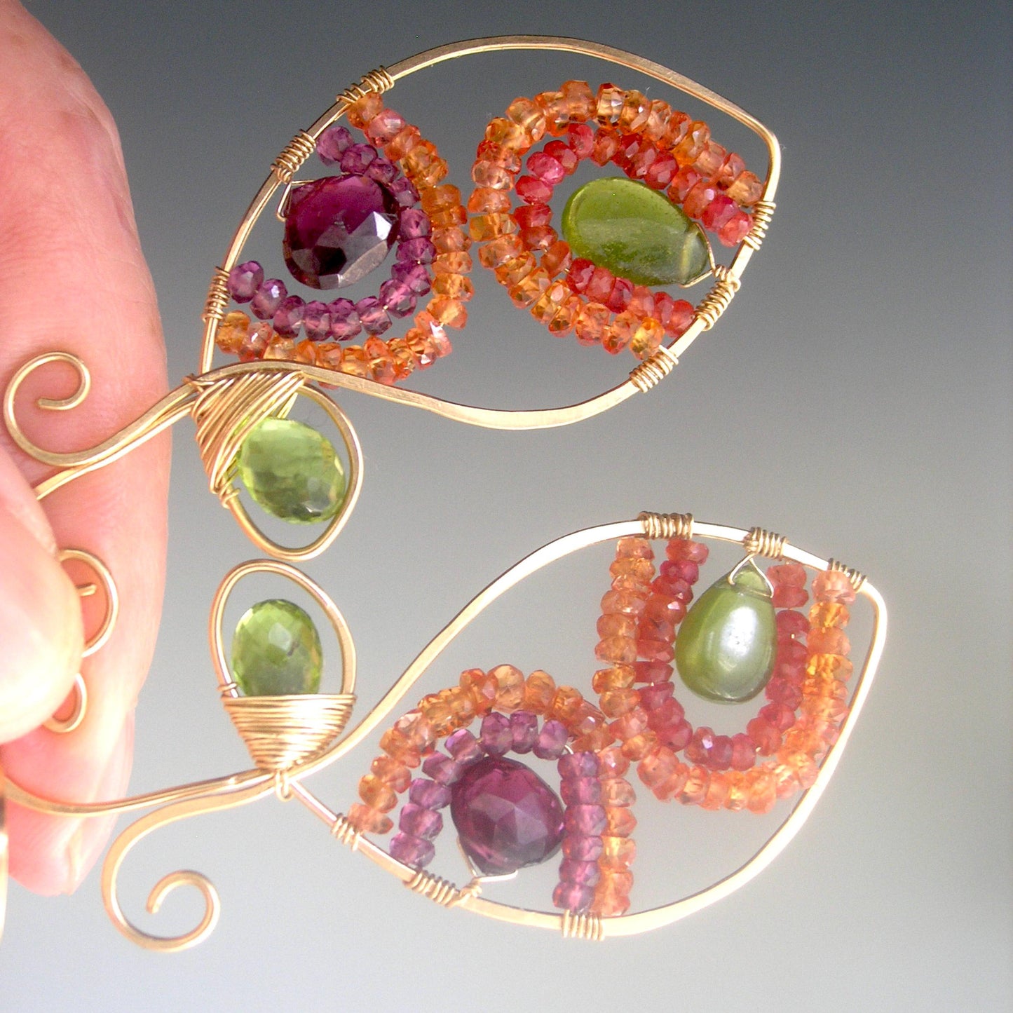 Mosaic Sapphire Sculptural Earrings