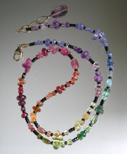 Midnight Rainbow Gemstone Necklace