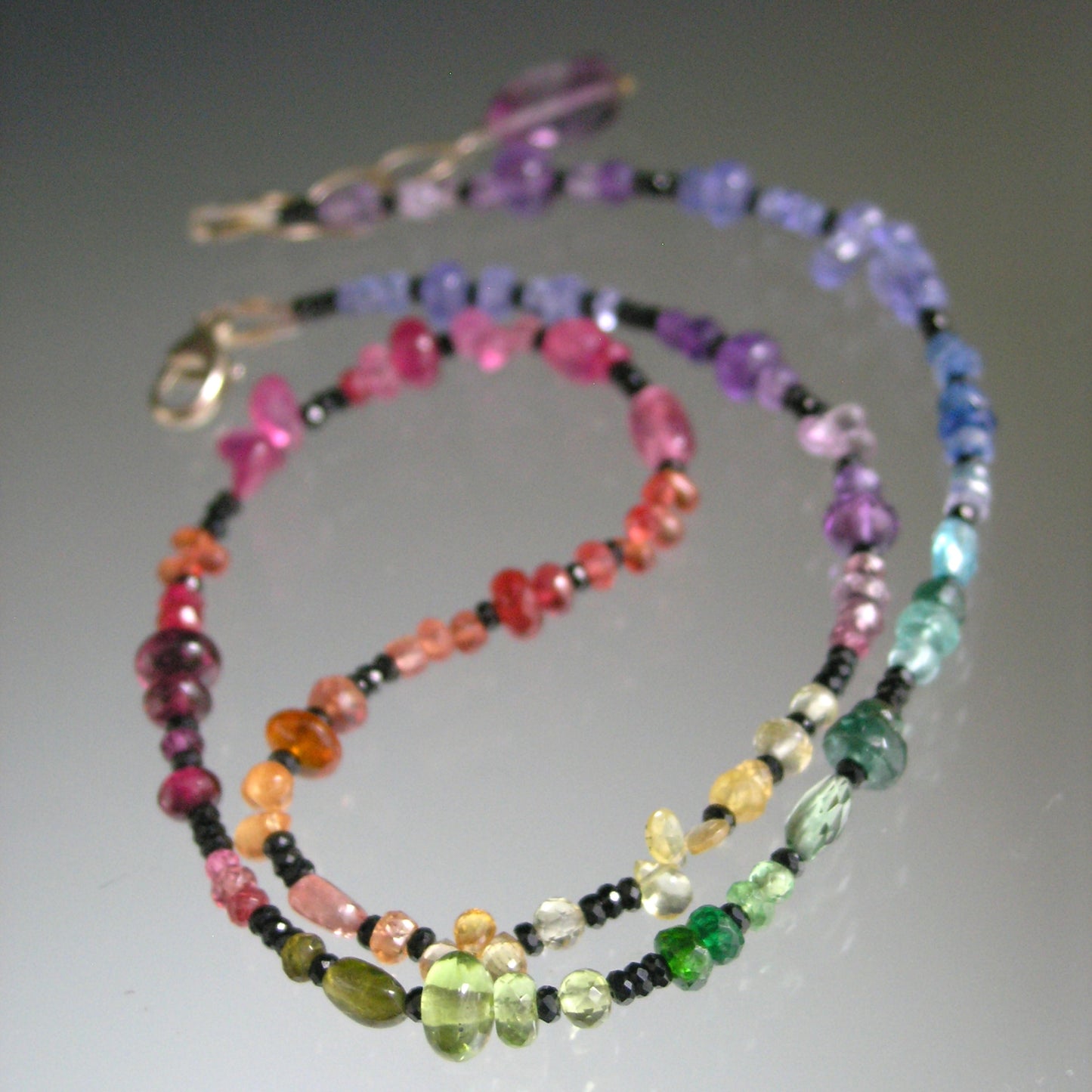Midnight Rainbow Gemstone Necklace