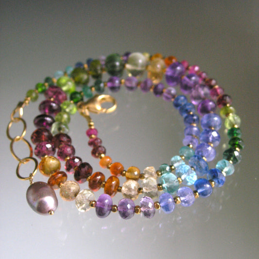 Rainbow Gemstone Vermeil Necklace
