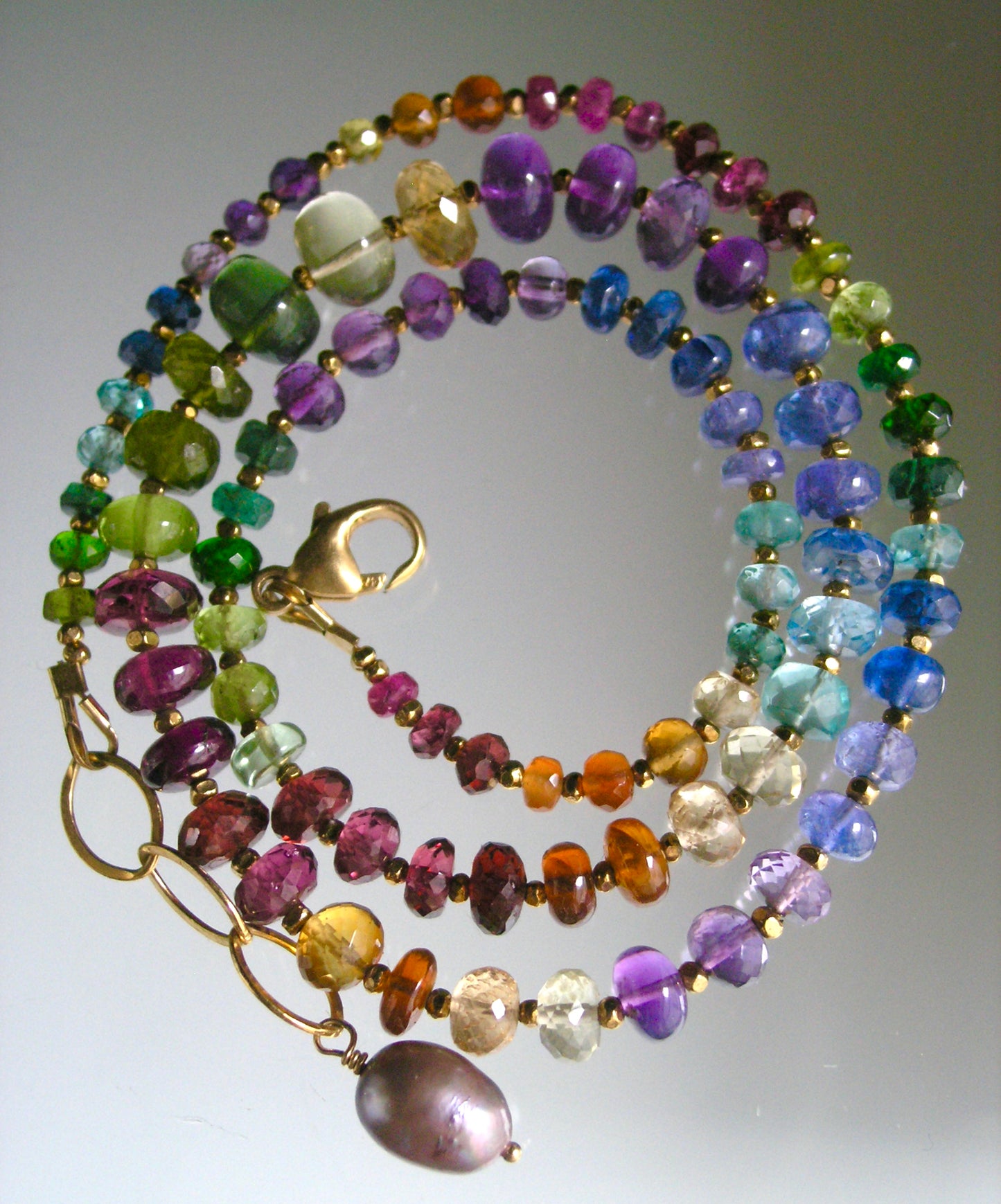 Rainbow Gemstone Vermeil Necklace