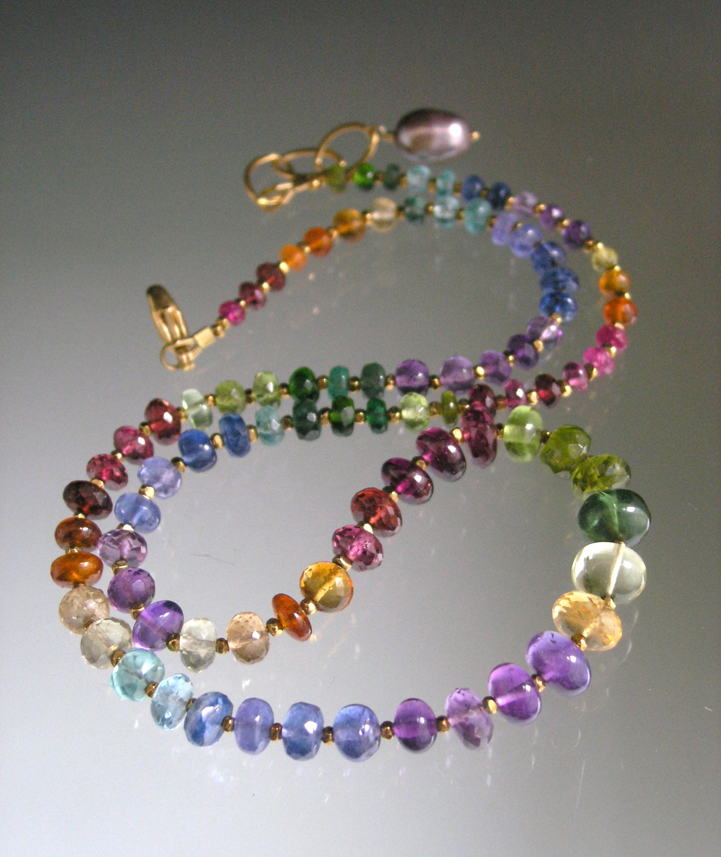Rainbow Gemstone Vermeil Necklace
