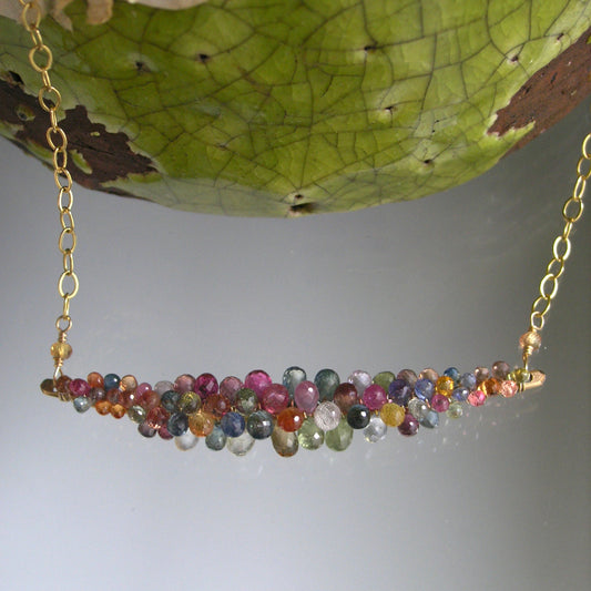 Confetti Sapphire Bar Necklace