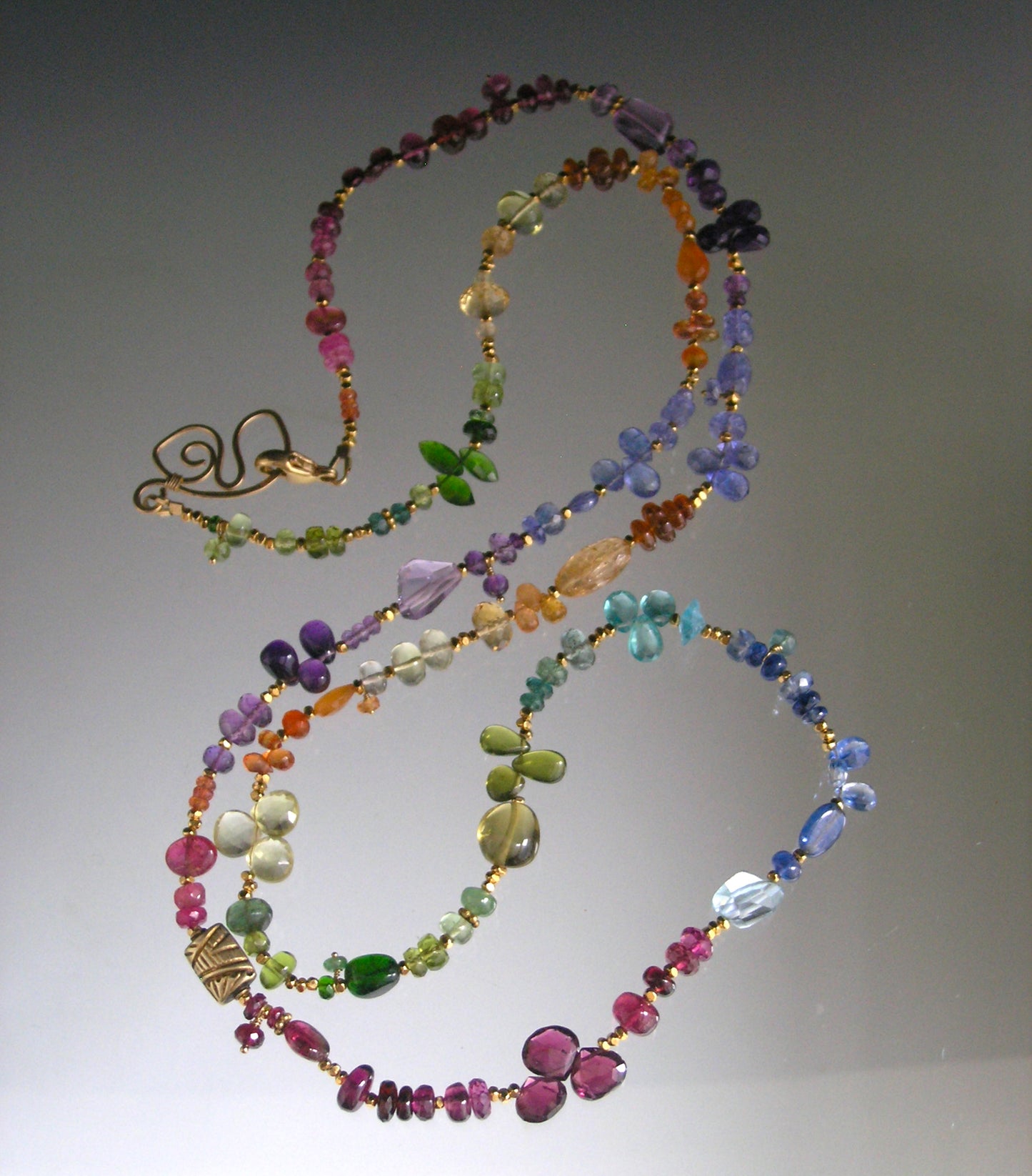 34” Rainbow Gemstone Vermeil Necklace