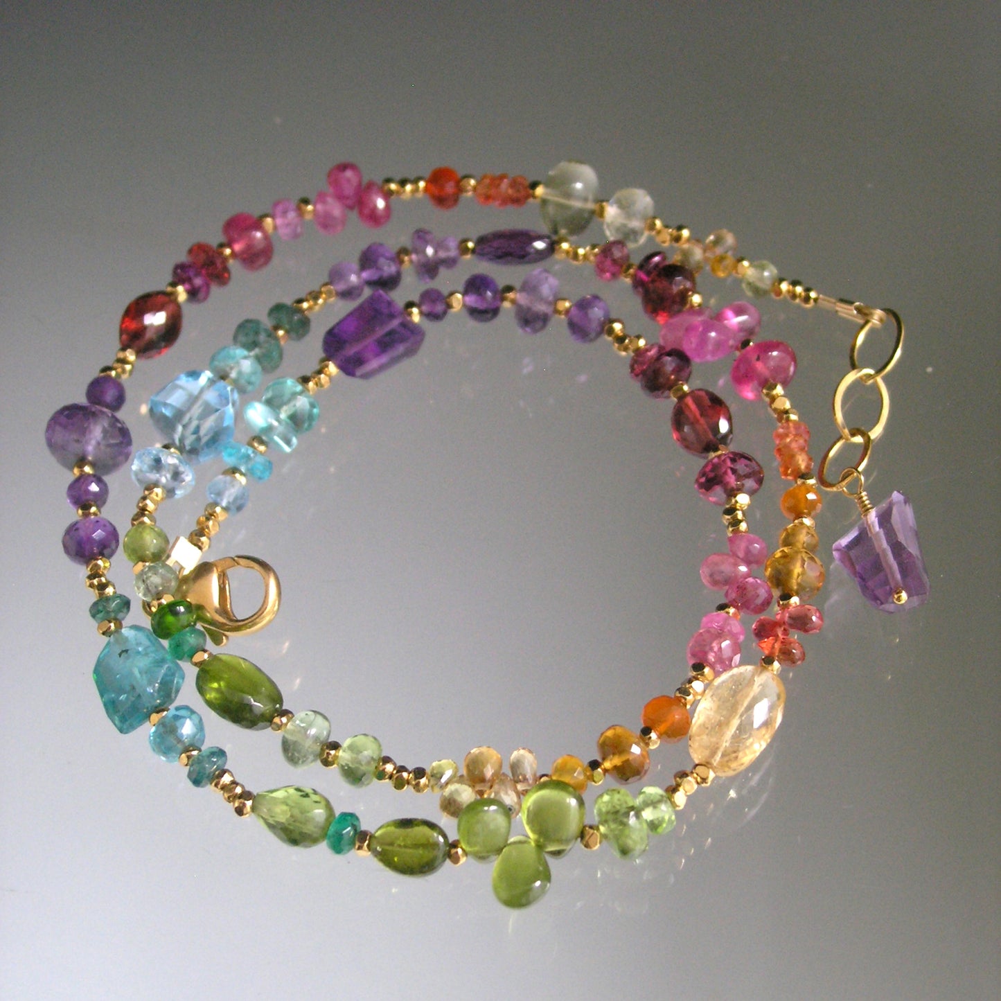 Colorful Gemstone Vermeil Necklace