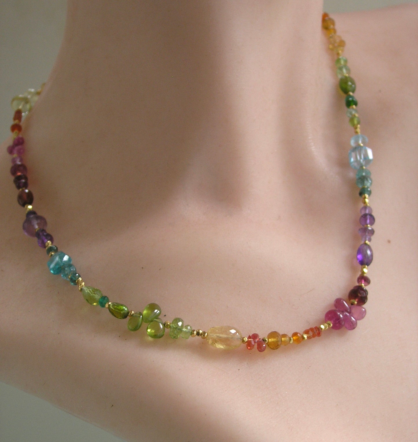 Colorful Gemstone Vermeil Necklace