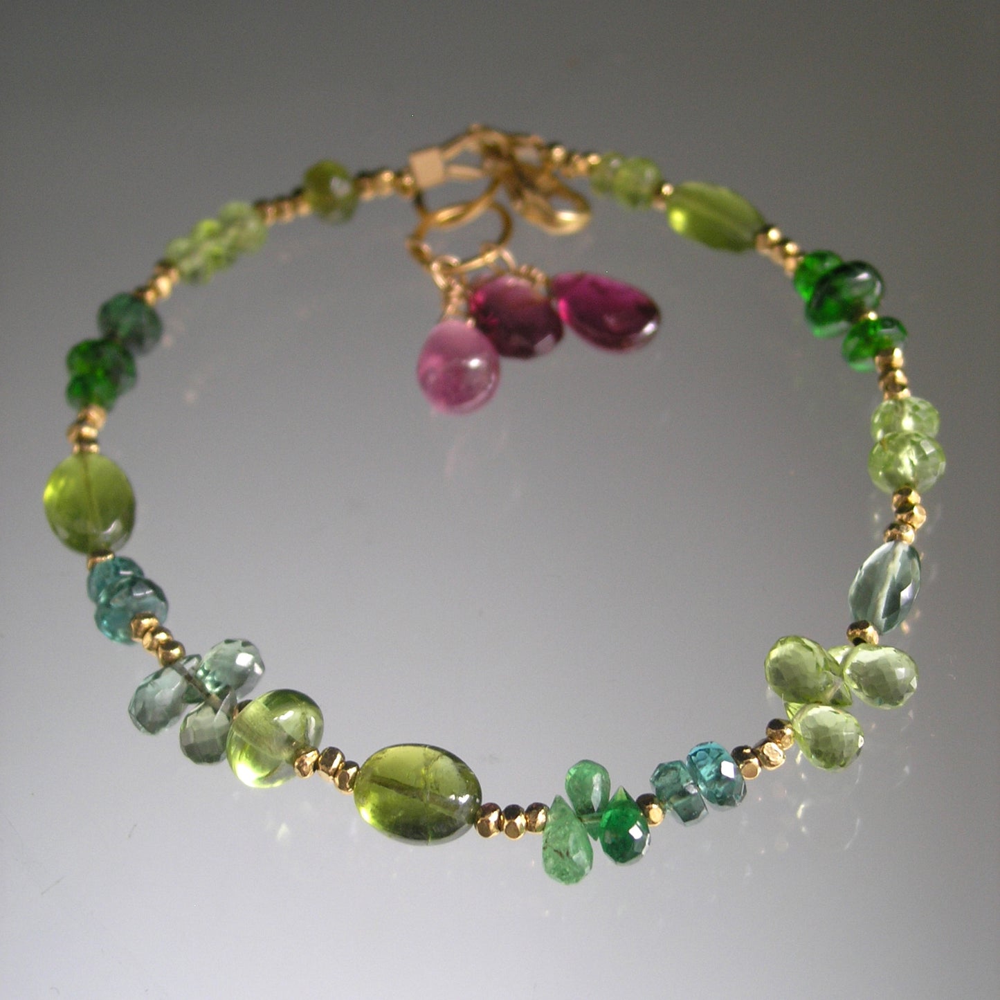 Green Gemstone Vermeil Bracelet