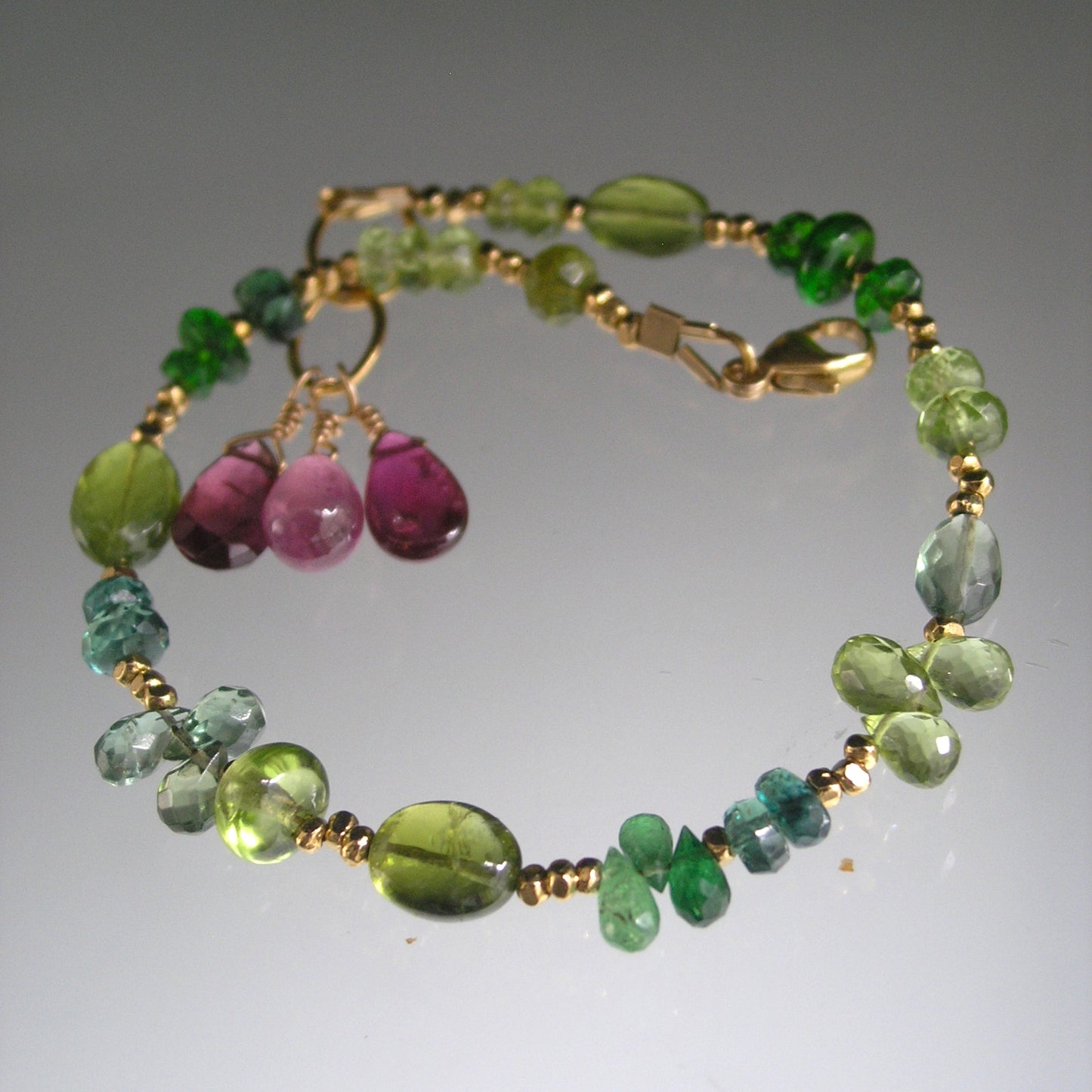 Green Gemstone Vermeil Bracelet