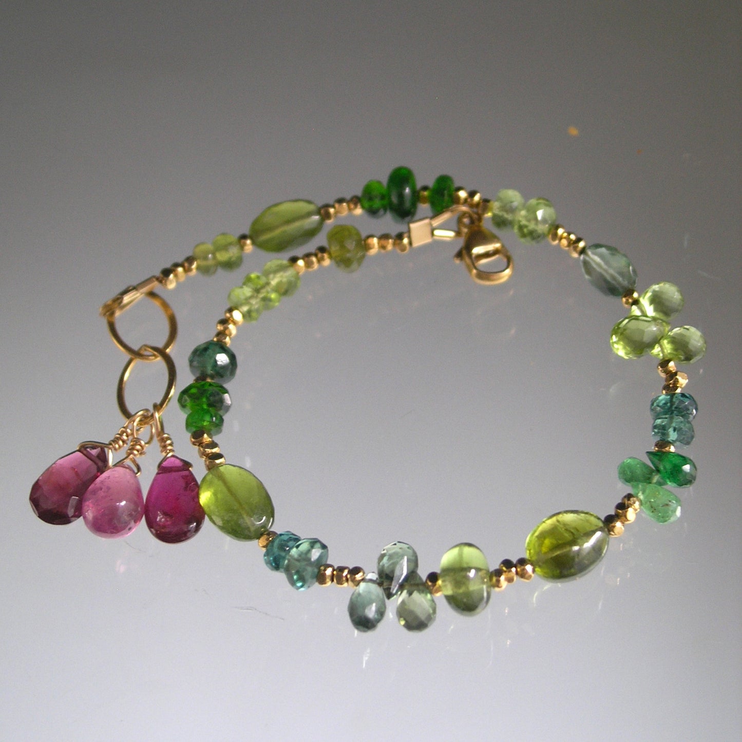 Green Gemstone Vermeil Bracelet