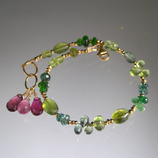 Green Gemstone Vermeil Bracelet