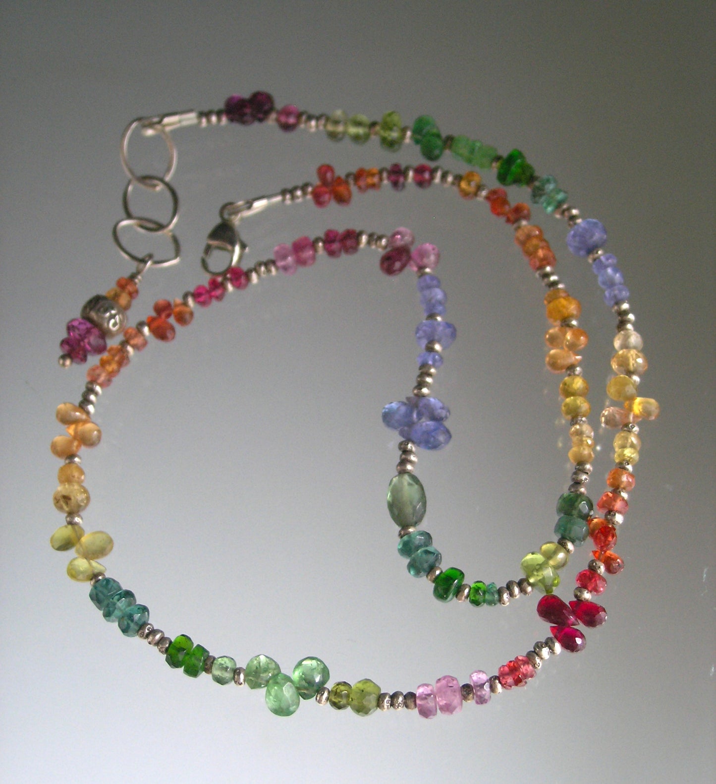 Rainbow Gemstone Sterling Silver Choker