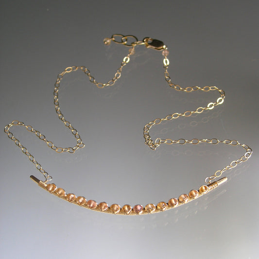 Imperial Topaz Bar Necklace in 14k Gold Fill