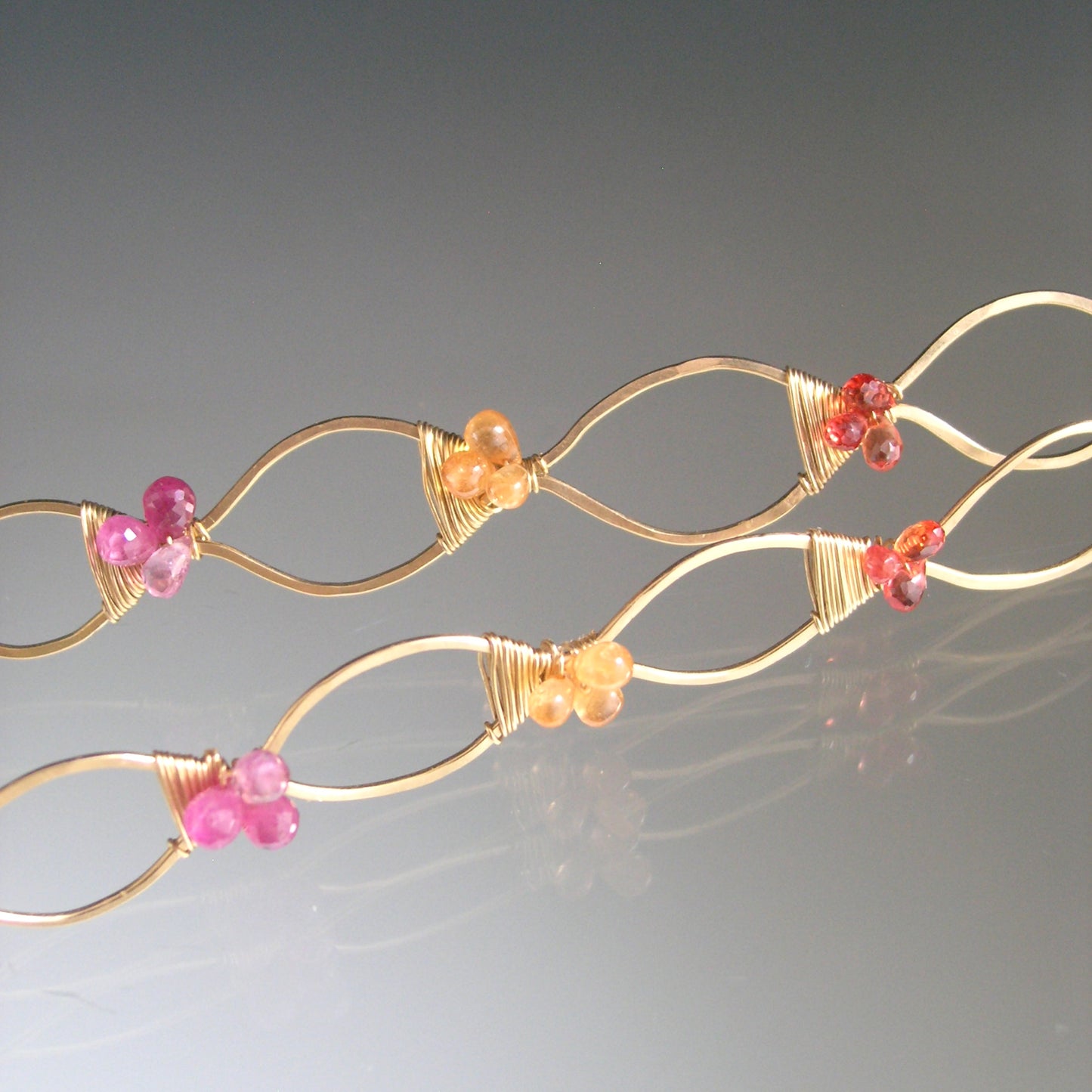 Long Sculptural Sapphire Earrings