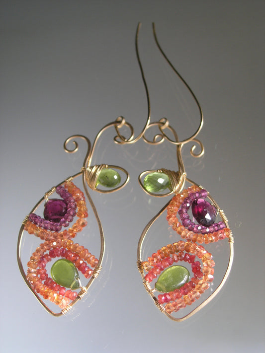 Mosaic Sapphire Sculptural Earrings