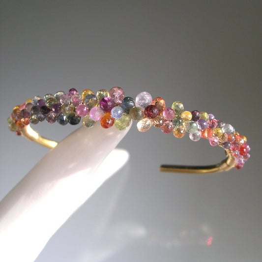 Multi Sapphire Encrusted Gold Filled Cuff