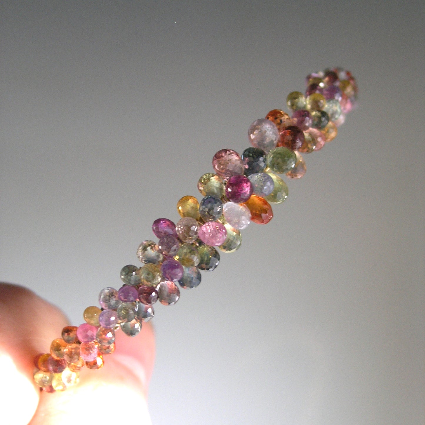 Multi Sapphire Encrusted Gold Filled Cuff