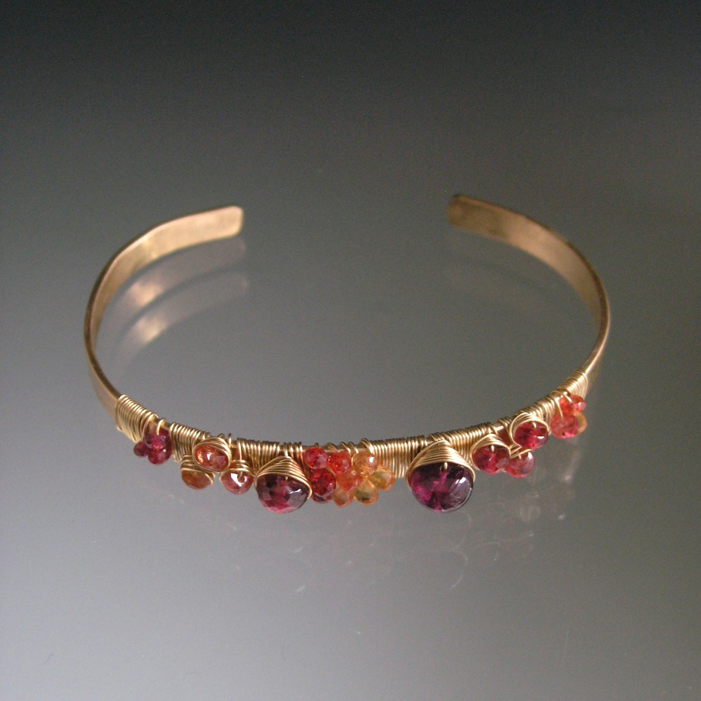 Sapphire Spinel 14k Gold Filled Cuff