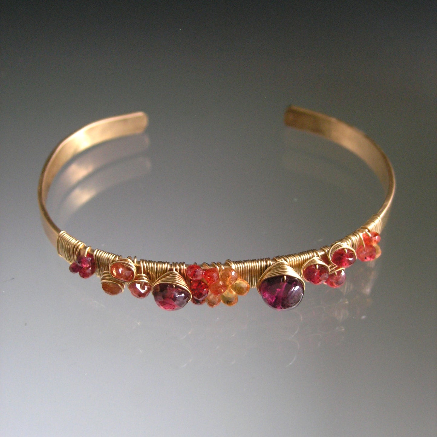 Sapphire Spinel 14k Gold Filled Cuff