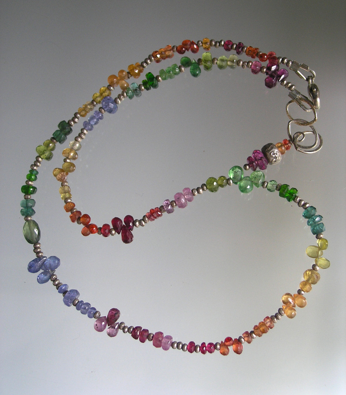 Rainbow Gemstone Sterling Silver Choker