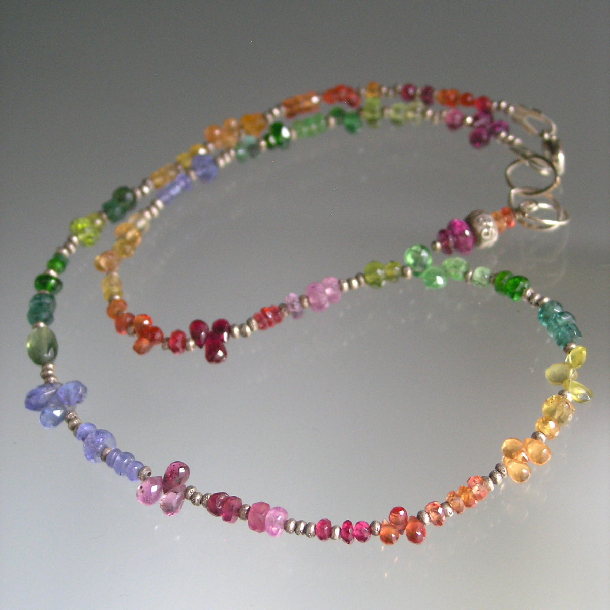 Rainbow Gemstone Sterling Silver Choker
