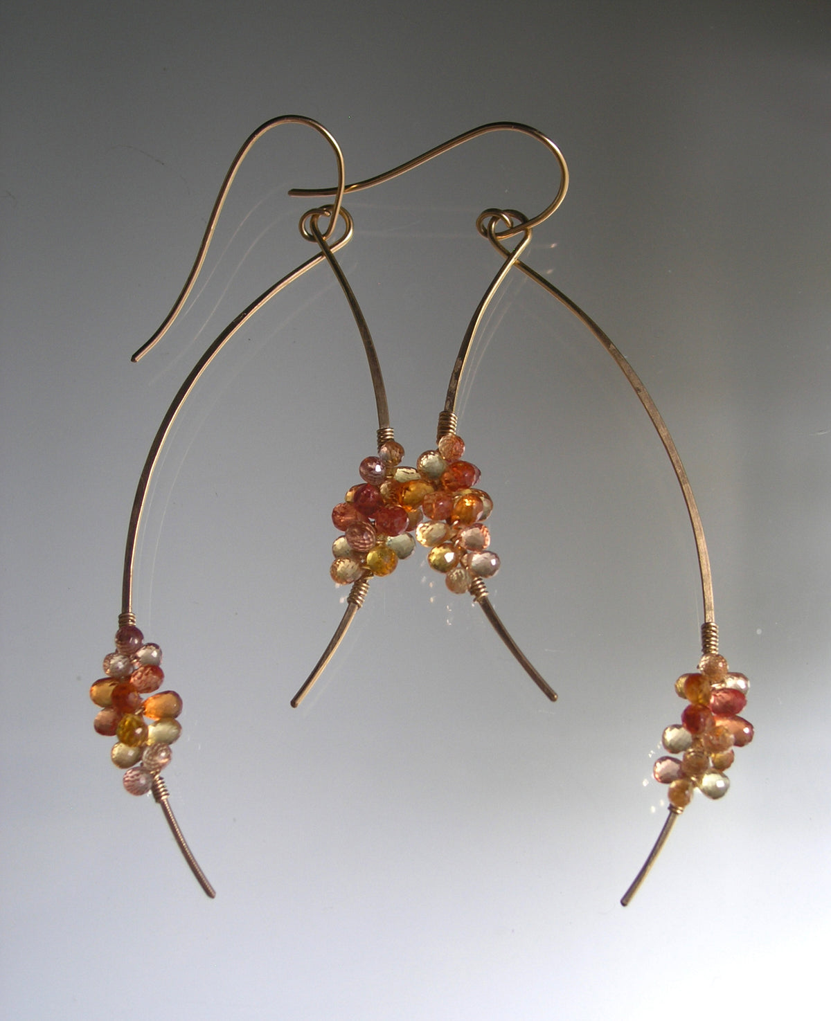 Sapphire 14k Gold Filled Wishbone Earrings